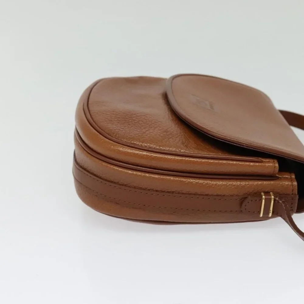 Authentic Burberrys Shoulder Bag Leather Brown Gold - Picture 11 of 16